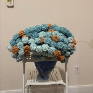 Handcrafted Floral Crochet Bouquet blanket with 101 roses
